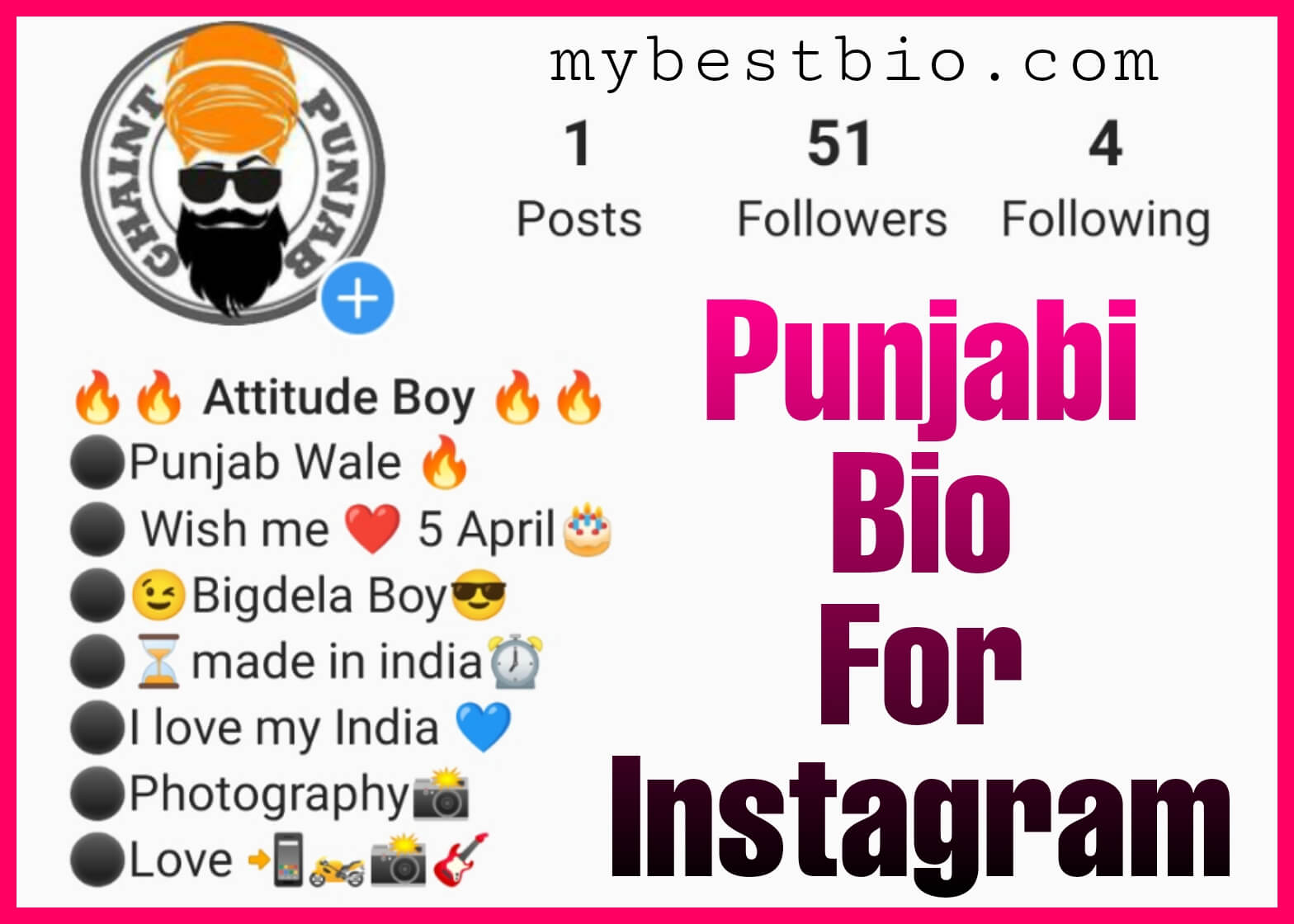 Instagram Bio in Punjabi